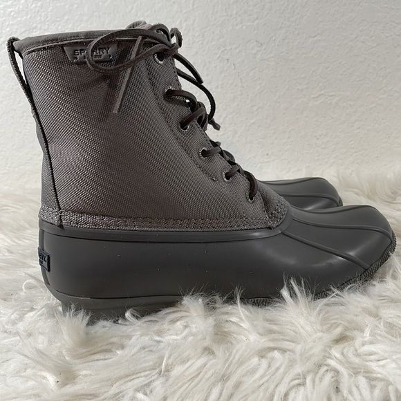 Sperry Saltwater Duck Boots Canvas Waterproof Grey Men\'s Size 10 NEW main image 9